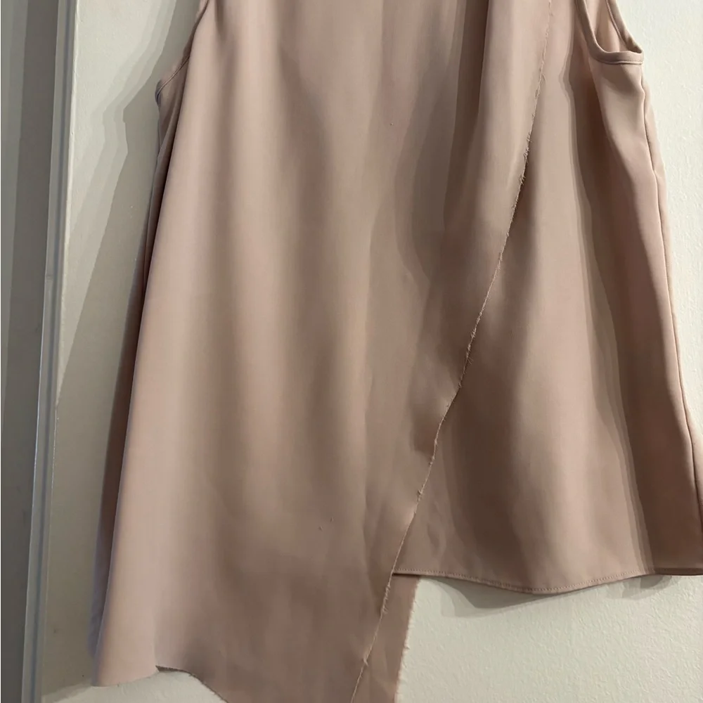 Reiss sleeveless Asymmetrical Blush Pink Sleeveless Top blouse 4 - Picture 2 of 5